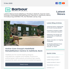 Latest News From Barbour Product Search:  Active Care Group’s Hothfield Rehabilitation Centre in Ashford, Kent| Introducing DAMEX FR, A2 flexible cavity tray